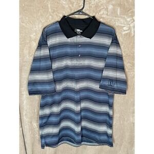 🚀‎ PGA Tour Golf Polo Shirt Striped Short Sleeve Collared Athletic XLT/XGL